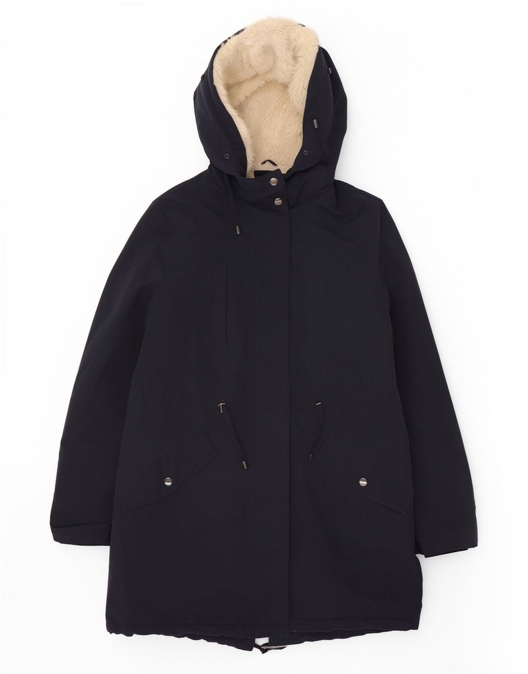 Damska kurtka Sherpa Parka z kapturem Marks & Spencer UK 12, średni granat