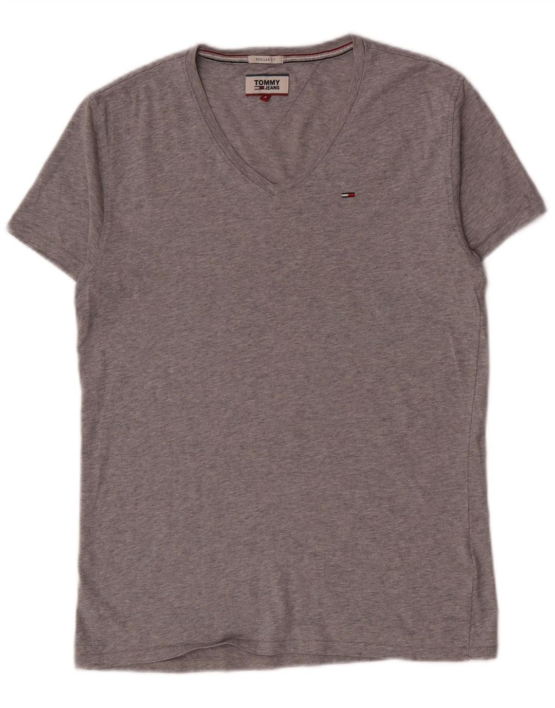 T-shirt męski Tommy Hilfiger, mały, szary, bawełniany