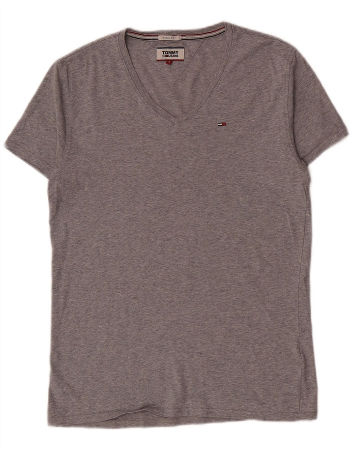 T-shirt męski Tommy Hilfiger, mały, szary, bawełniany