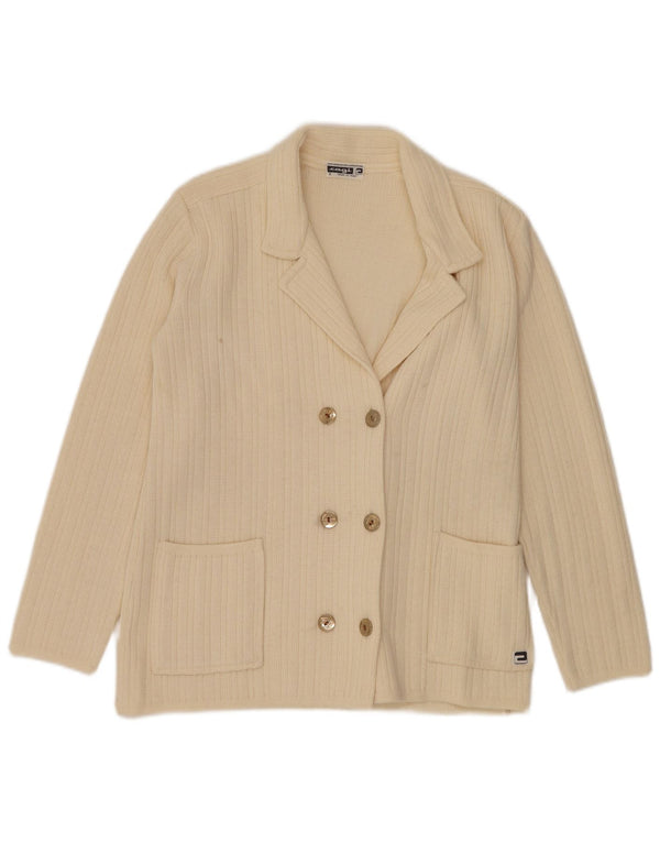 Damski sweter oversize z podwójnymi piersiami CAGI IT 34 2XS Off White