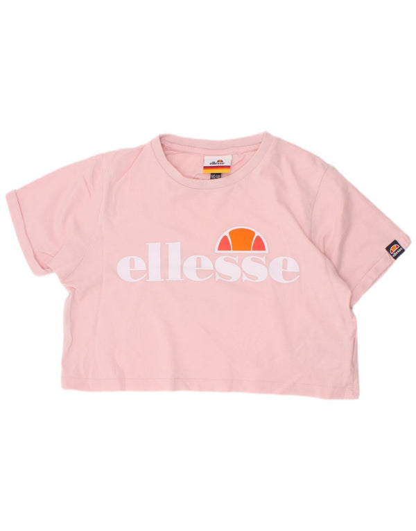 Ellesse Dziewczęcy krótki t-shirt z grafiką 10-11 lat, różowa, bawełniana