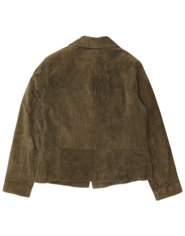Damska marynarka Chico Oversize zapinana na 3 guziki, zamszowa marynarka US 0 XS, skóra khaki