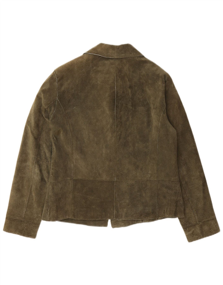 Damska marynarka Chico Oversize zapinana na 3 guziki, zamszowa marynarka US 0 XS, skóra khaki