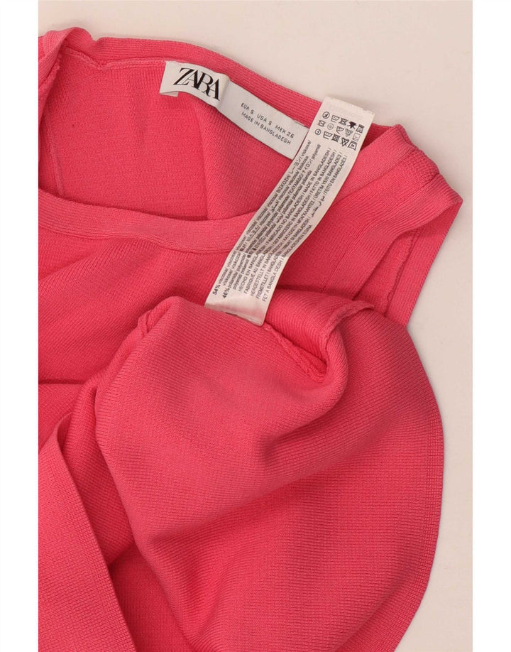 Damski krótki top Zara UK 8 Small Pink wiskoza