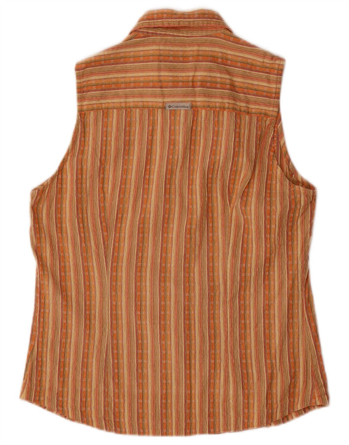 Damska bluzka koszulowa bez rękawów COLUMBIA UK 10 w małe wielokolorowe paski