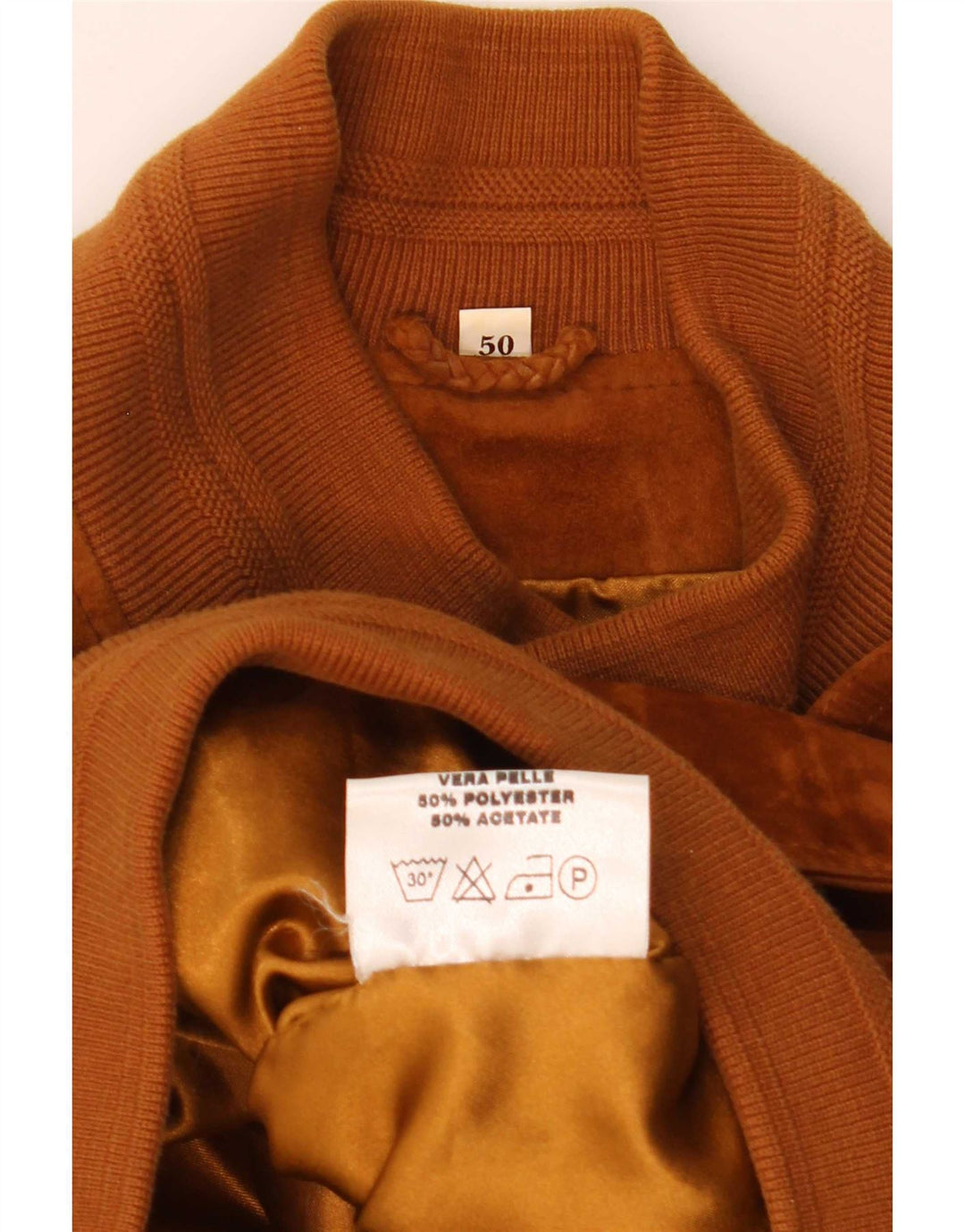 Vintage męska zamszowa kurtka bomber IT 50 duża brązowa skóra