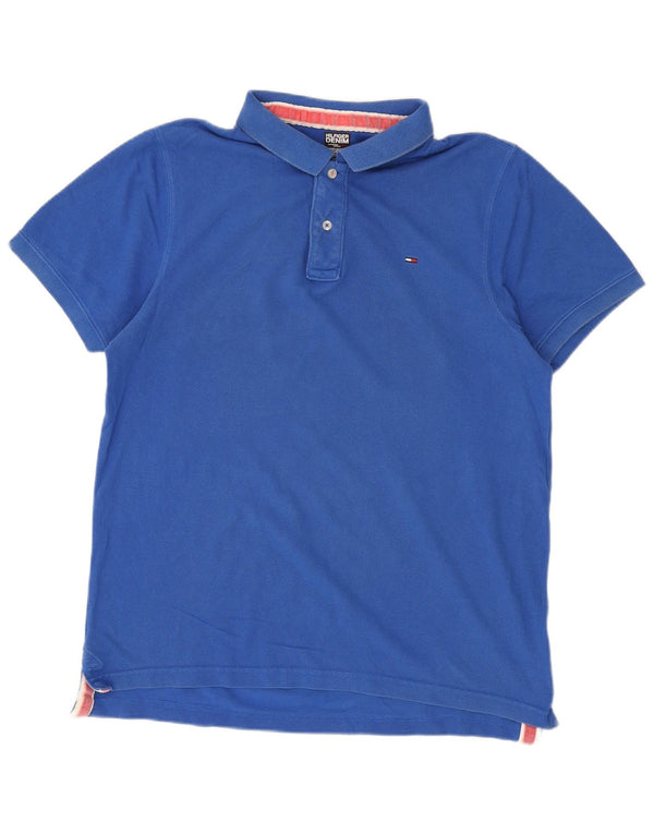 Męska koszulka polo Tommy Hilfiger 2XL, niebieska, bawełniana