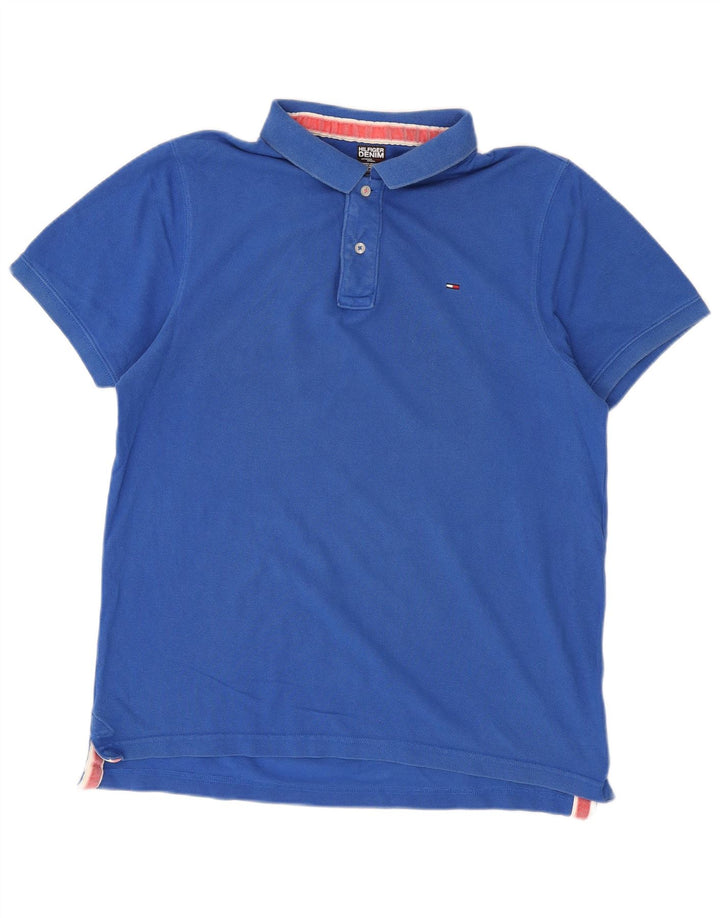 Męska koszulka polo Tommy Hilfiger 2XL, niebieska, bawełniana