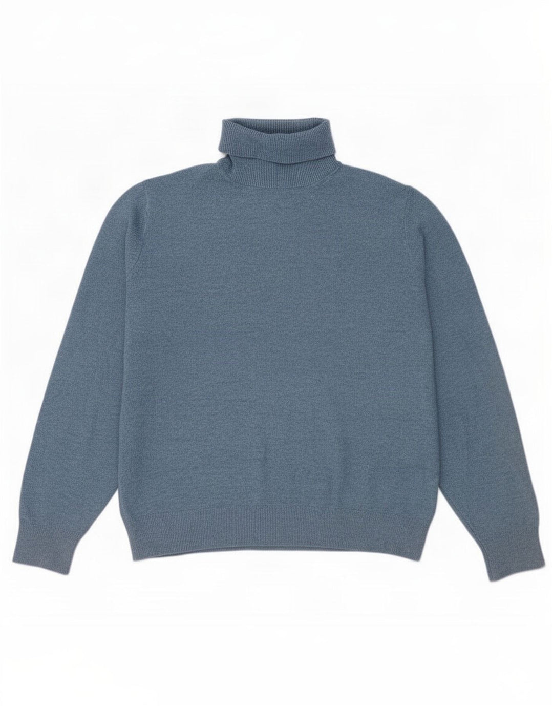 Marks & Spencer Damski sweter z golfem, UK 14, średni niebieski poliester