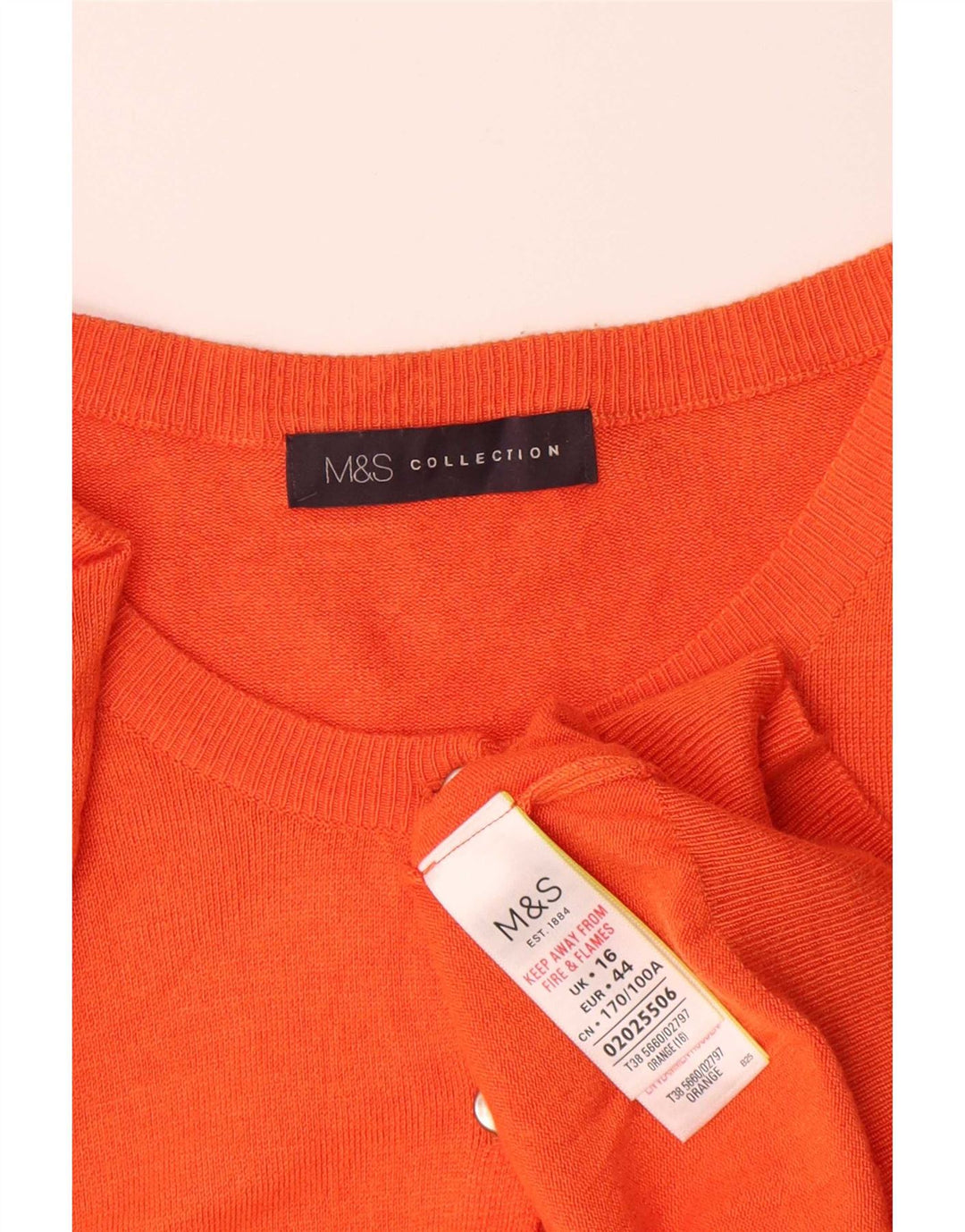 Marks & Spencer Damski sweter kardigan UK 16, duża, pomarańczowa wiskoza