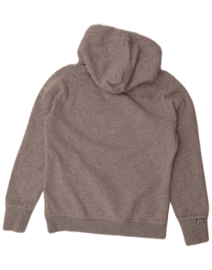 Męski sweter z kapturem Superdry z grafiką, średnioszary, bawełniany w cętki