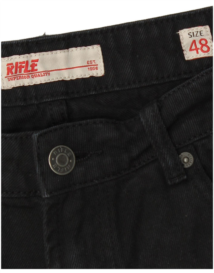 Męskie spodenki jeansowe Rifle w trudnej sytuacji IT 48 Medium W32, czarna bawełna