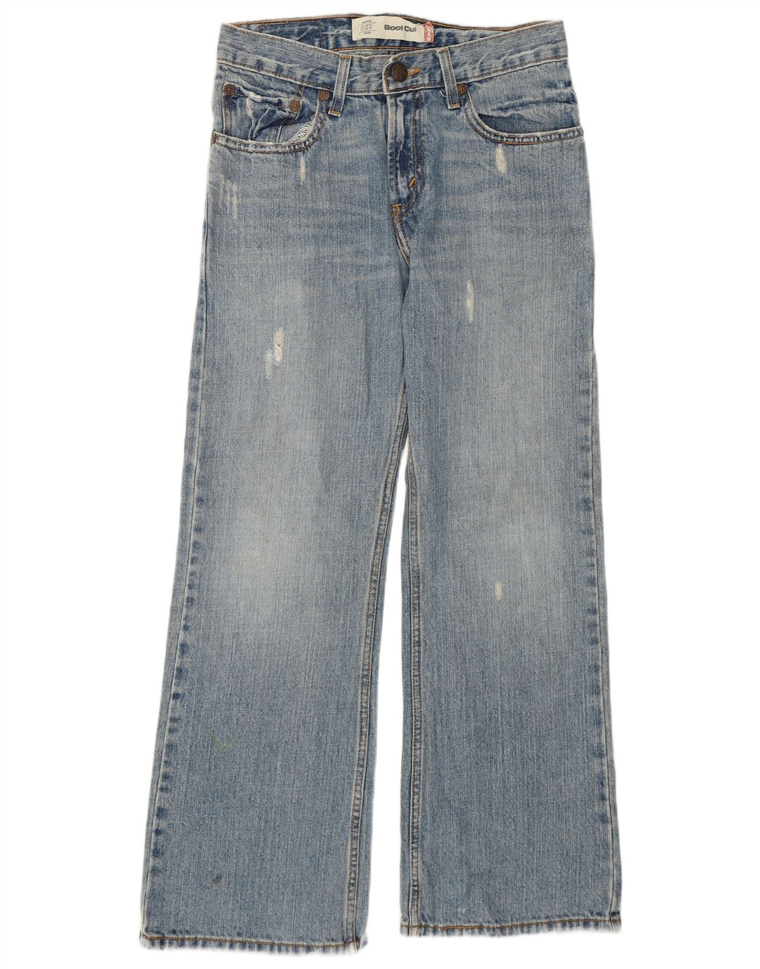 Jeansy Levi's Damskie 527 Distressed Bootcut Rozmiar 12 Średnie W28 L27 Niebieskie