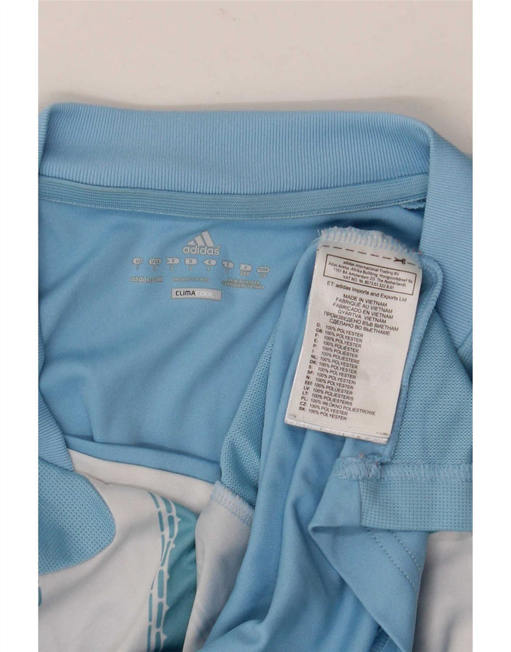Adidas Męska koszulka Climacool Top z dużym niebieskim poliestrem w paski