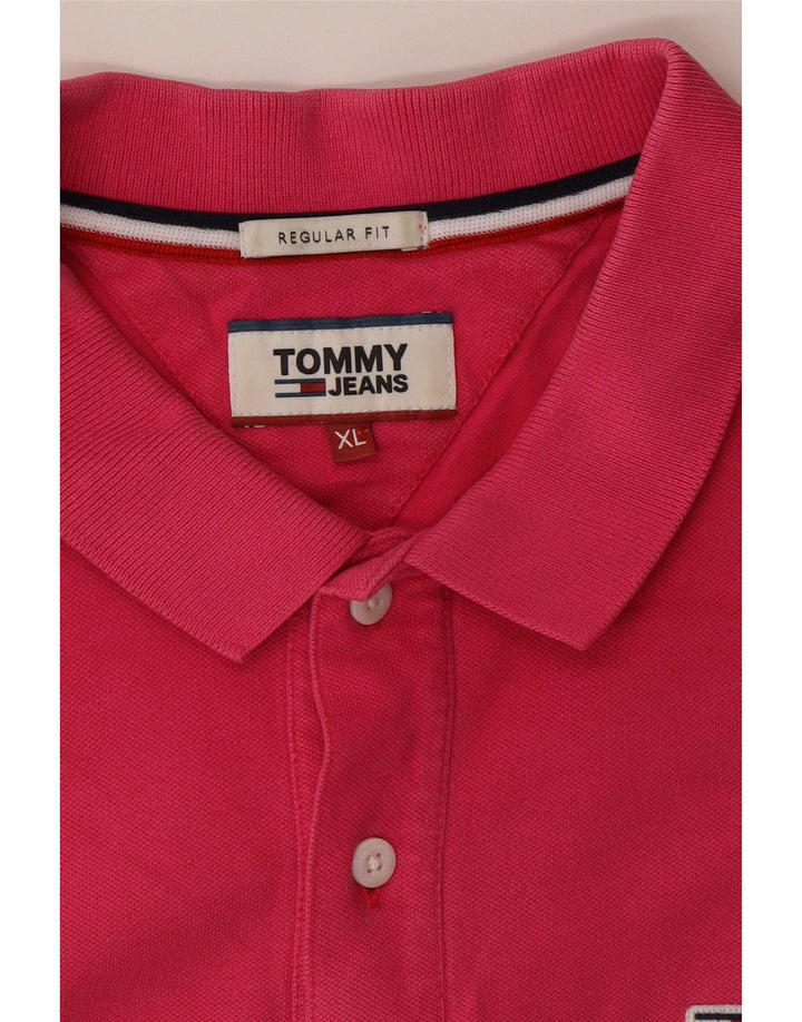 Męska koszulka polo XL Tommy Hilfiger o regularnym kroju, różowa
