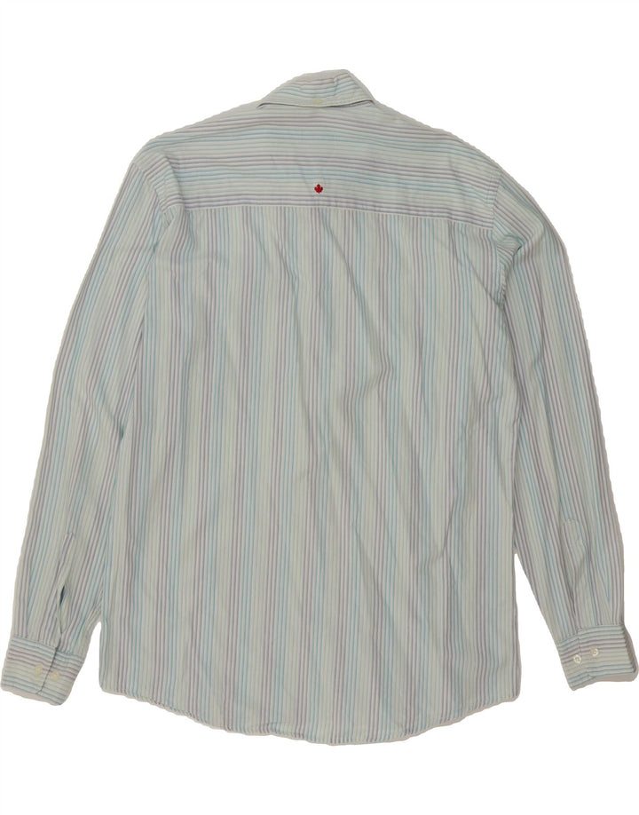 CANADIENS Mens Shirt Large Blue Striped Cotton Vintage Canadiens and Second-Hand Canadiens from Messina Hembry 