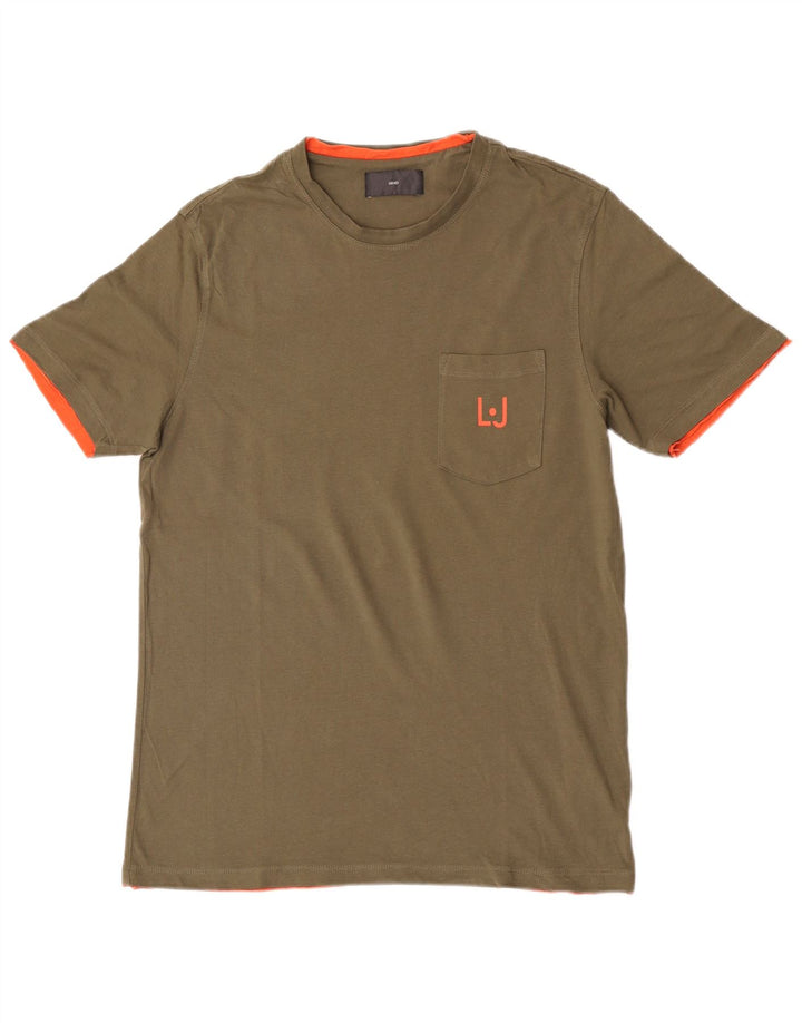 T-shirt męski Liu Jo, duży, bawełniany khaki