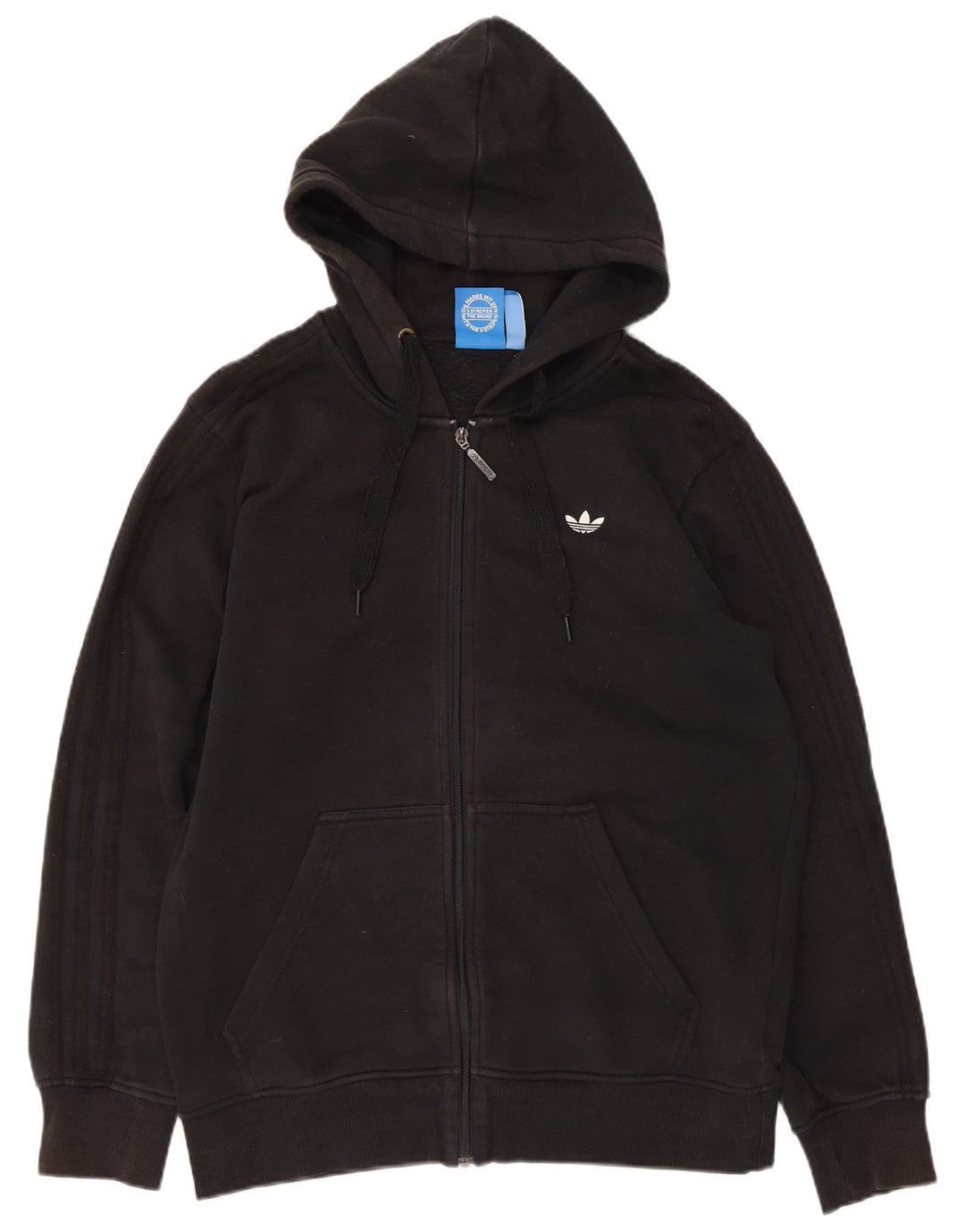 Adidas Męski sweter z kapturem i zamkiem błyskawicznym, średni czarny, bawełniany
