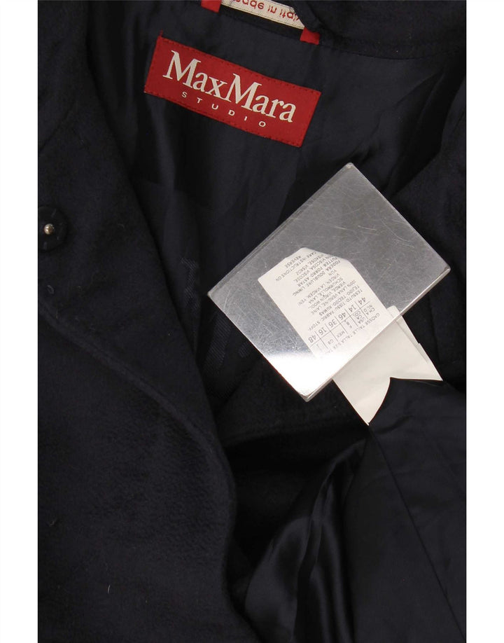 Płaszcz damski Max Mara UK 16, duży, granatowy, z dziewiczej wełny