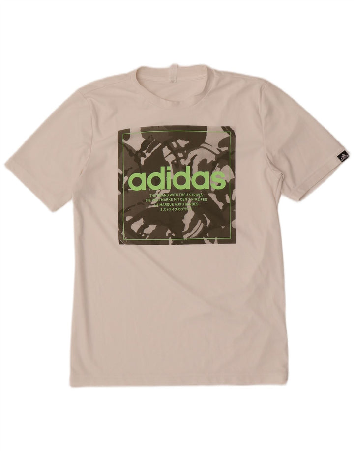Adidas Męskie Prime Blue Graphic T-shirt Top Mały Biały