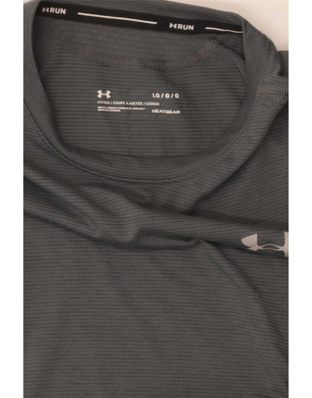 Męska dopasowana koszulka do biegania Under Armour z długim rękawem, duża, szara, sportowa