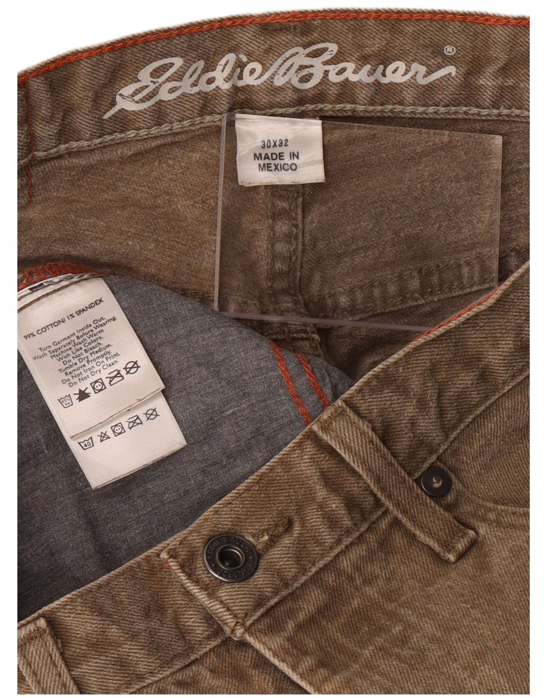 EDDIE BAUER Męskie jeansy slim W30 L32 Beżowa bawełna