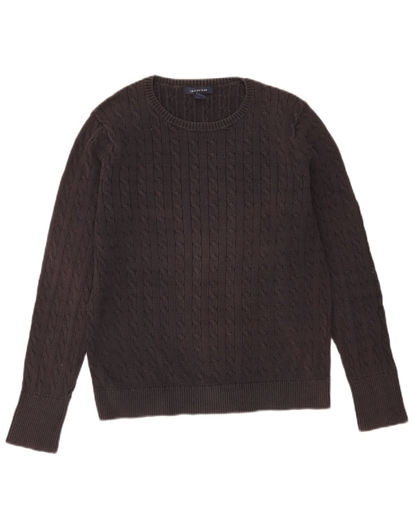 Damski sweter Lands End z dekoltem w łódkę, UK 10, mały, granatowy, bawełniany