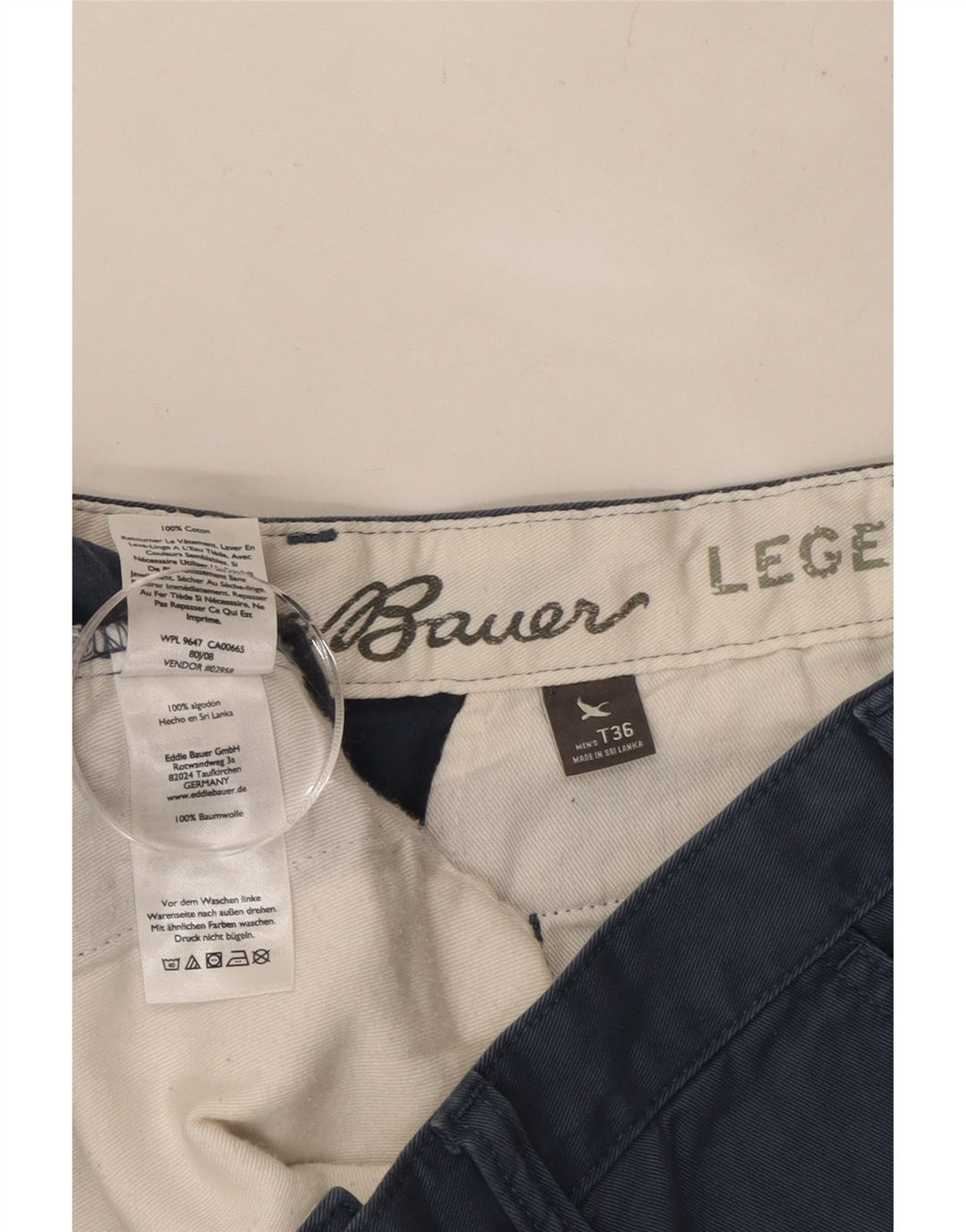 Spodenki Chino Męskie Legend W36 EDDIE BAUER, duże, bawełniane, granatowe