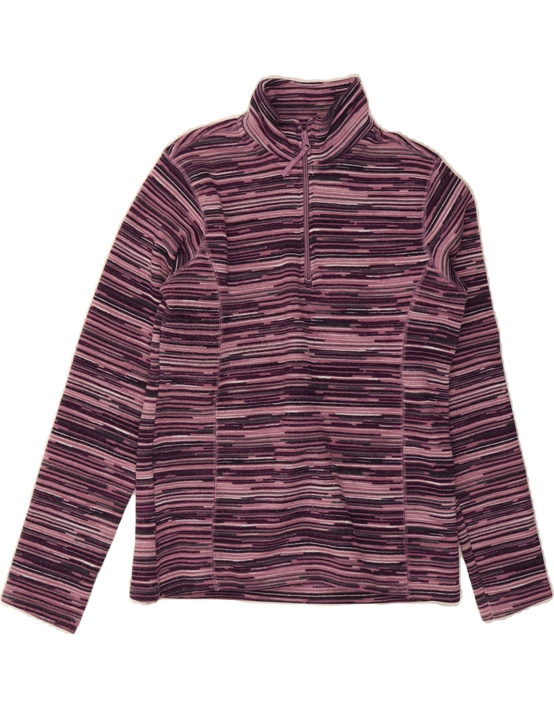 MOUNTAIN WAREHOUSE Womens Fleece Jumper UK 12 Medium  Purple Striped Vintage Mountain Warehouse and Second-Hand Mountain Warehouse from Messina Hembry 