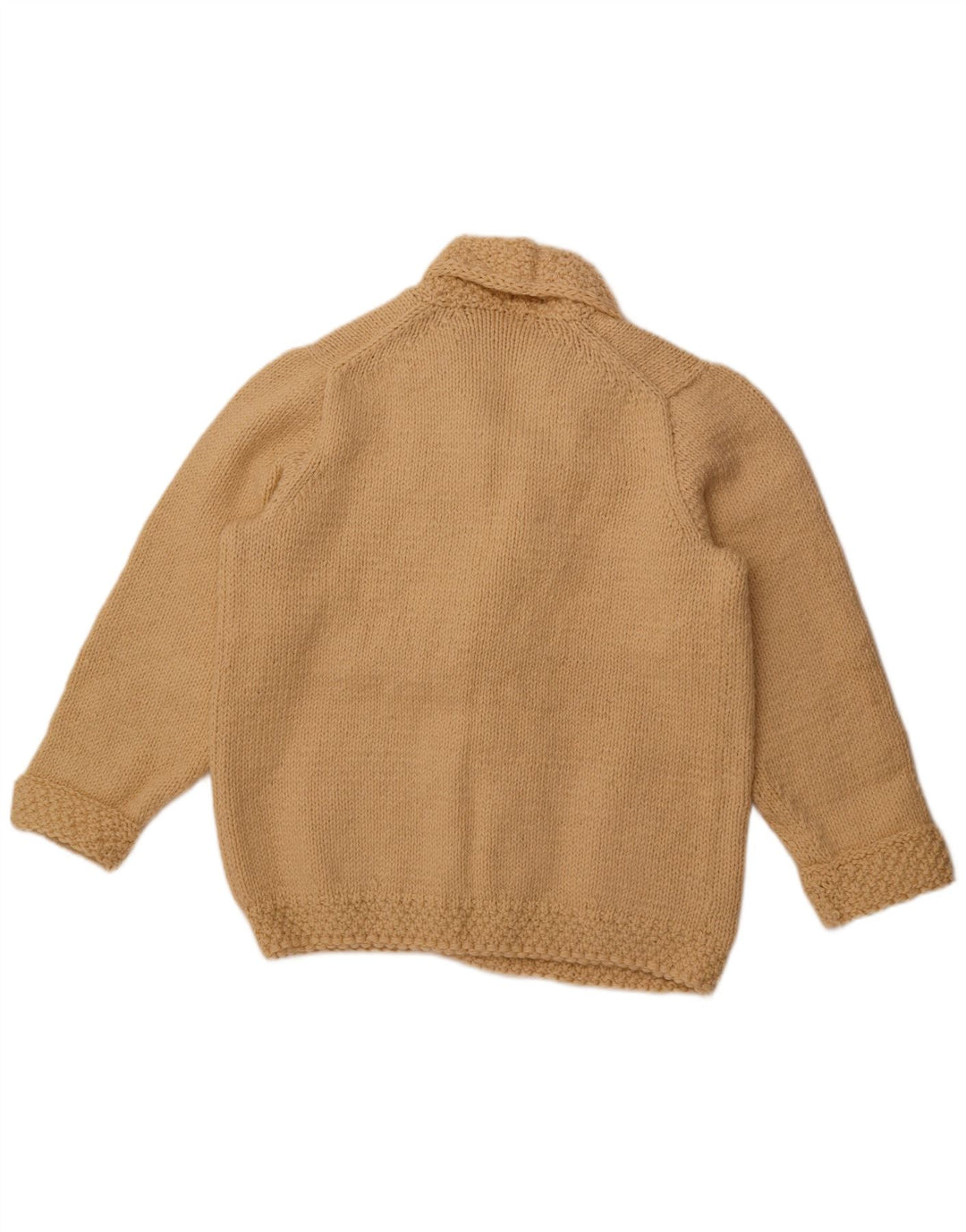 Sweter damski VINTAGE z otwartym kardiganem UK 16, duży, beżowy