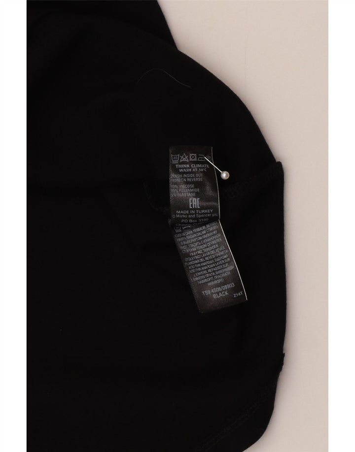 Marks & Spencer Damska spódnica mini UK 14 Large W30 Czarna wiskoza