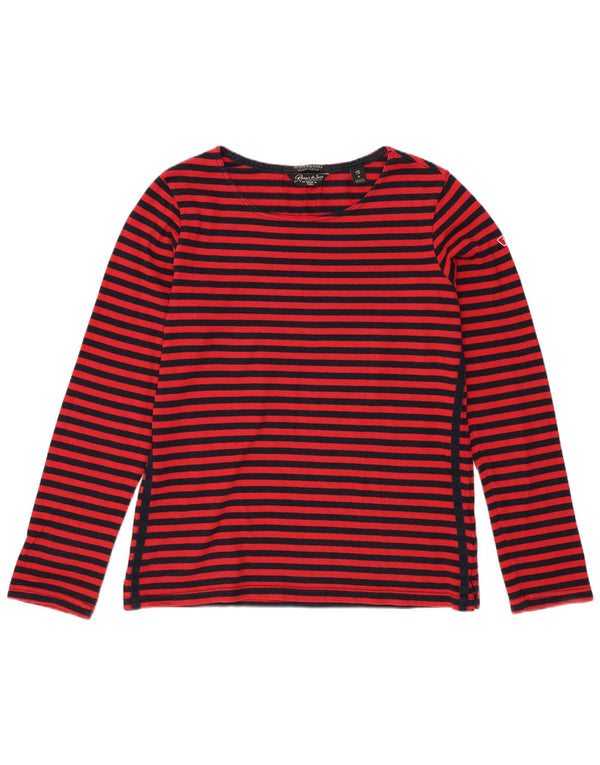 Scotch & Soda Damski top oversize z długim rękawem, UK 2 XS, bawełniany w czerwone paski