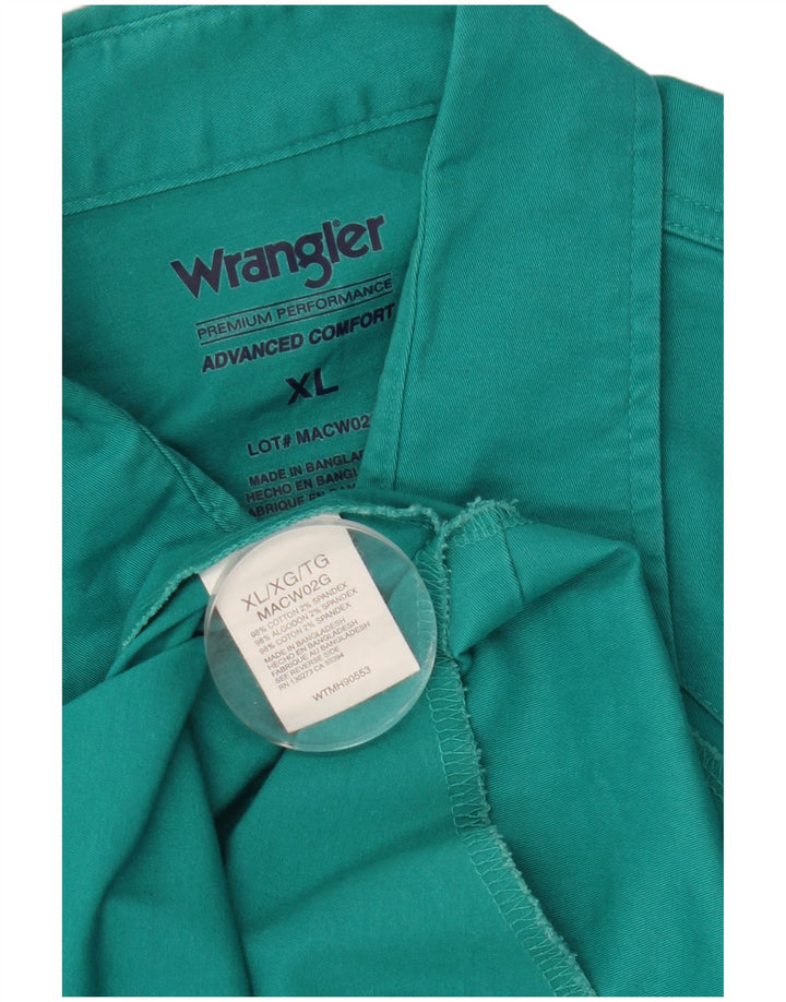Koszula męska Wrangler XL, turkusowa, bawełniana