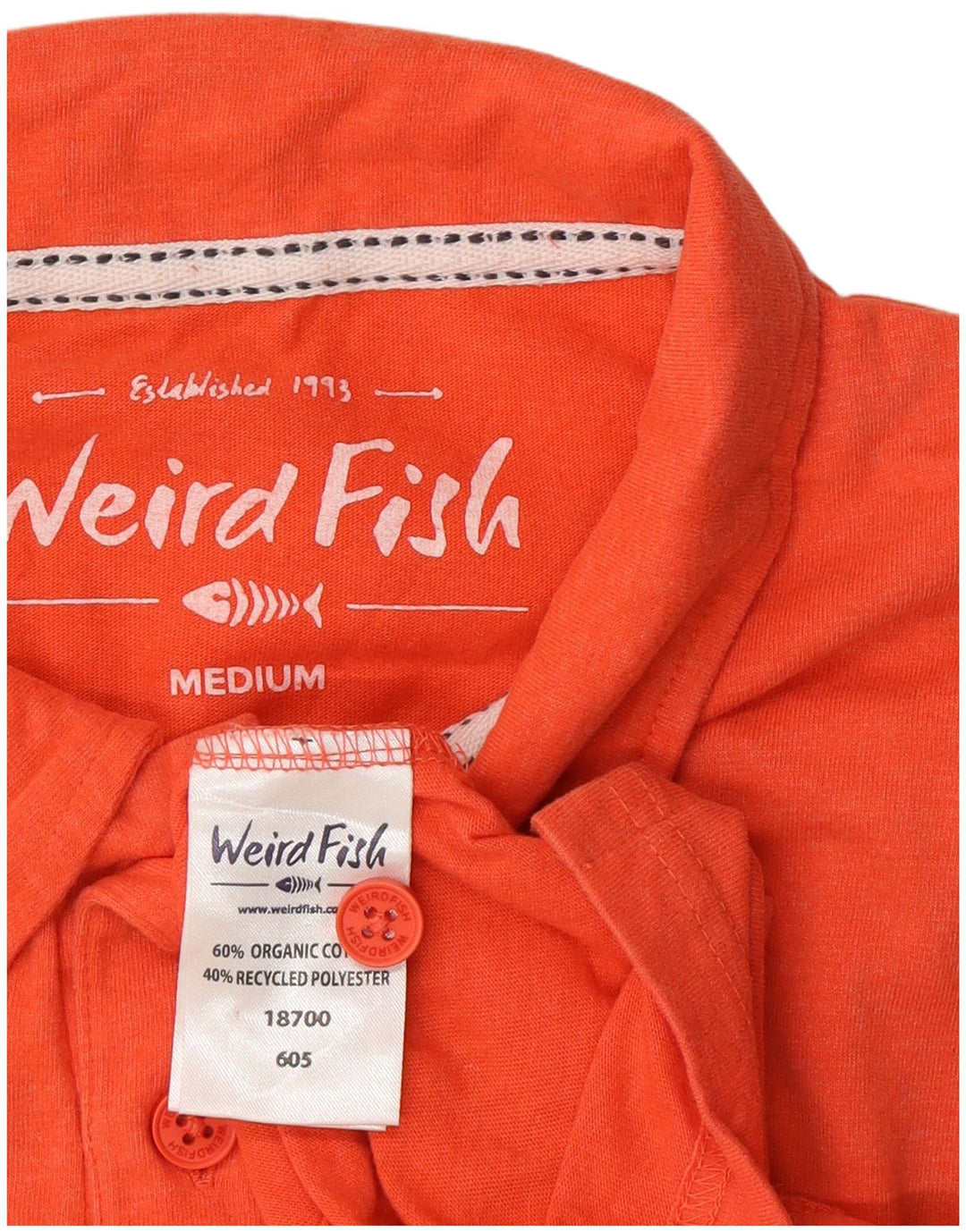 Męska koszulka polo Weird Fish, średnia, pomarańczowa, bawełniana