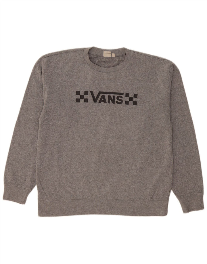 Męski sweter z grafiką Vans, średnioszary, bawełniany