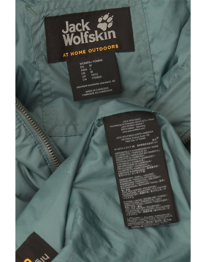 Damski płaszcz z kapturem, oversize, ocieplany Jack Wolfskin UK 10/12, średni zielony