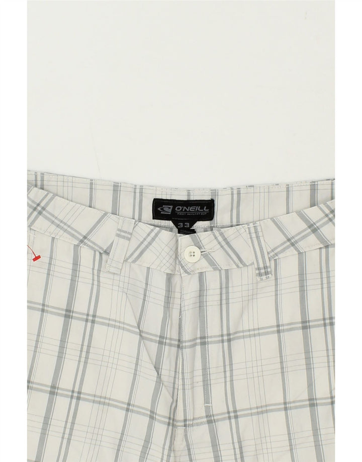 O'NEILL Mens Chino Shorts W33 Medium Grey Check Polyester Vintage O'Neill and Second-Hand O'Neill from Messina Hembry 