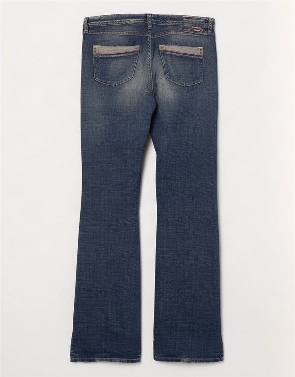 Damskie jeansy Diesel w trudnej sytuacji Bootcut UK 16, duże W32 L33, niebieska bawełna