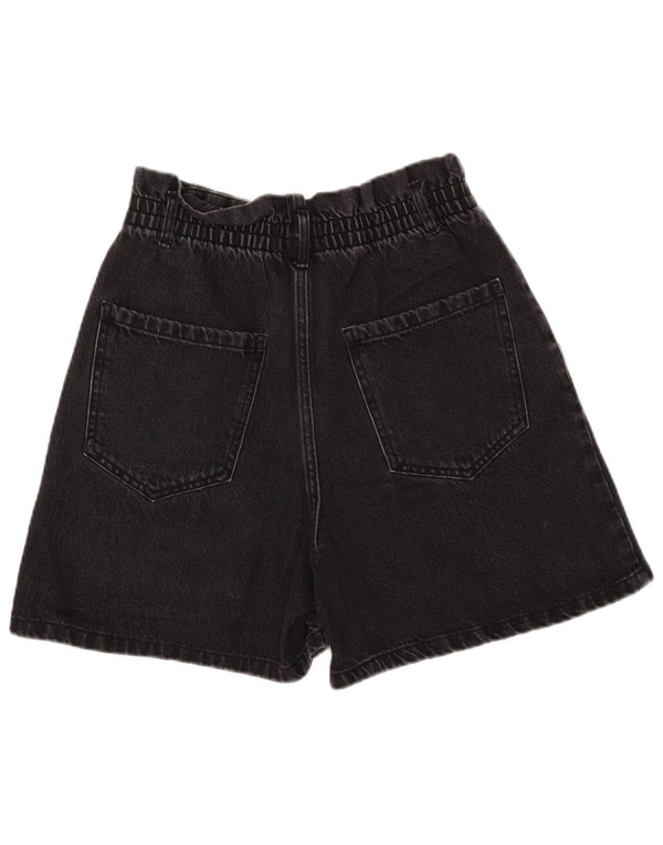 Damskie spodenki jeansowe Zara z szerokimi nogawkami i wysokim stanem EU 40 Medium W30, czarna bawełna