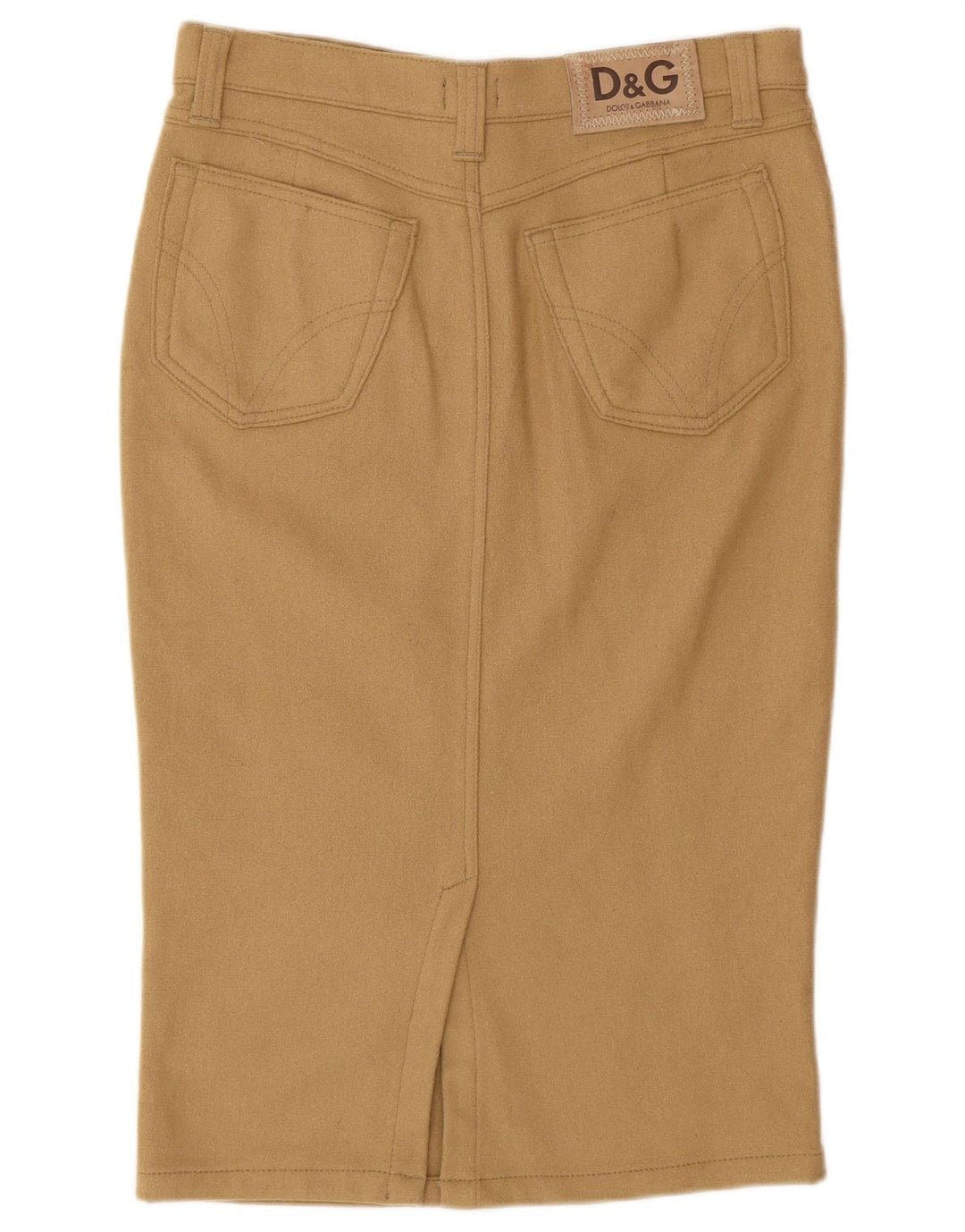 Dolce & Gabbana Damska spódnica ołówkowa IT 44 Medium W30 Beżowa wełna