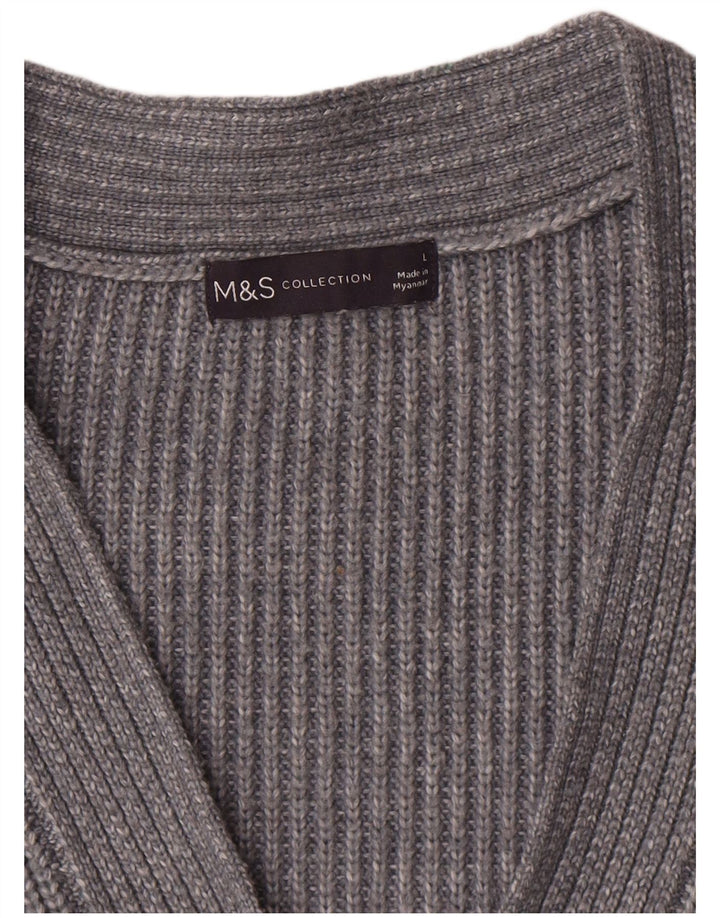 Marks & Spencer Damski sweter oversize UK 16, duży, szary