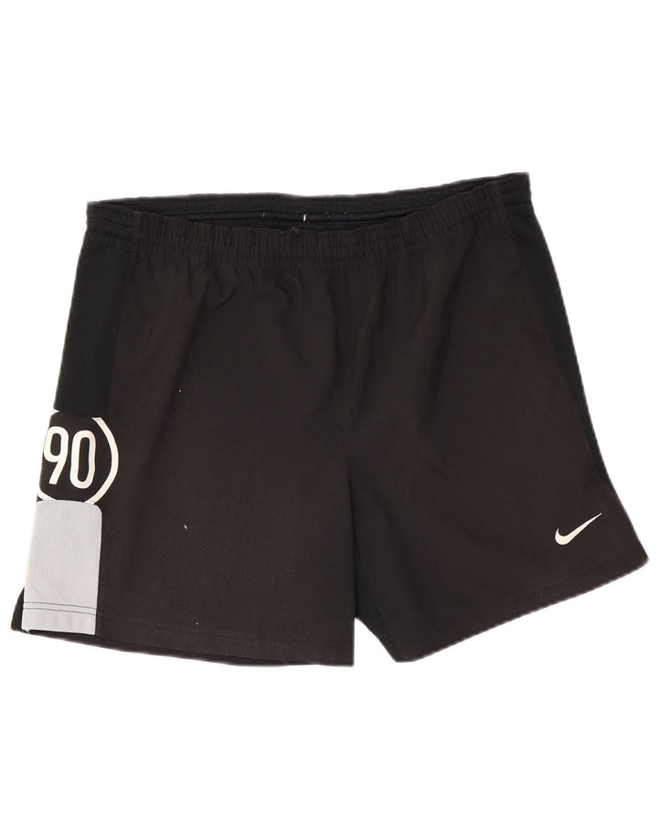 Męskie spodenki sportowe Nike z grafiką, małe, czarne, z blokami kolorów
