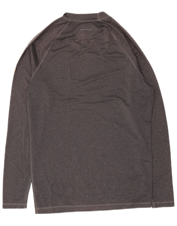 Męski graficzny top Quiksilver z długim rękawem, duży, szary poliester