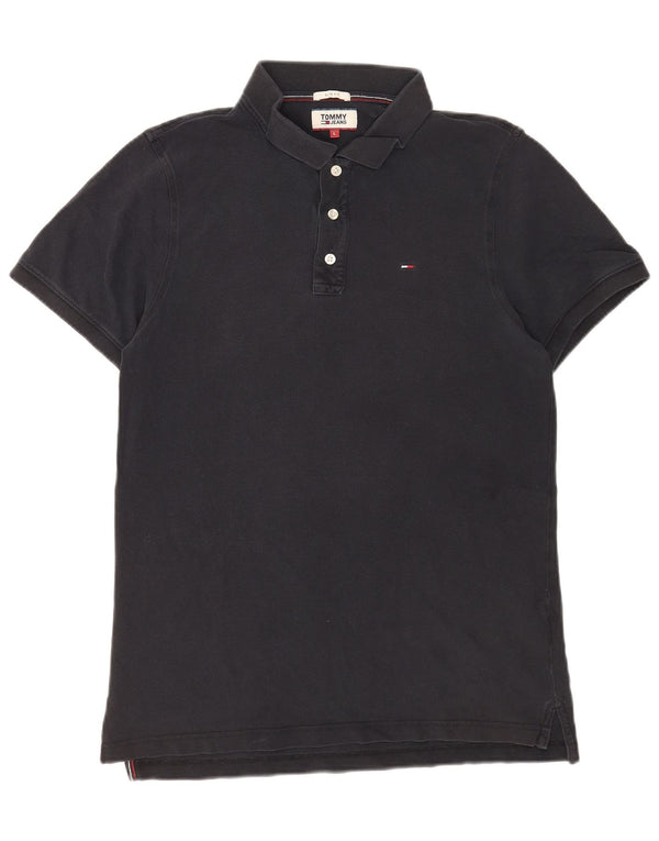 Tommy Hilfiger Mens Slim Fit Polo Shirt Large Navy Blue Cotton