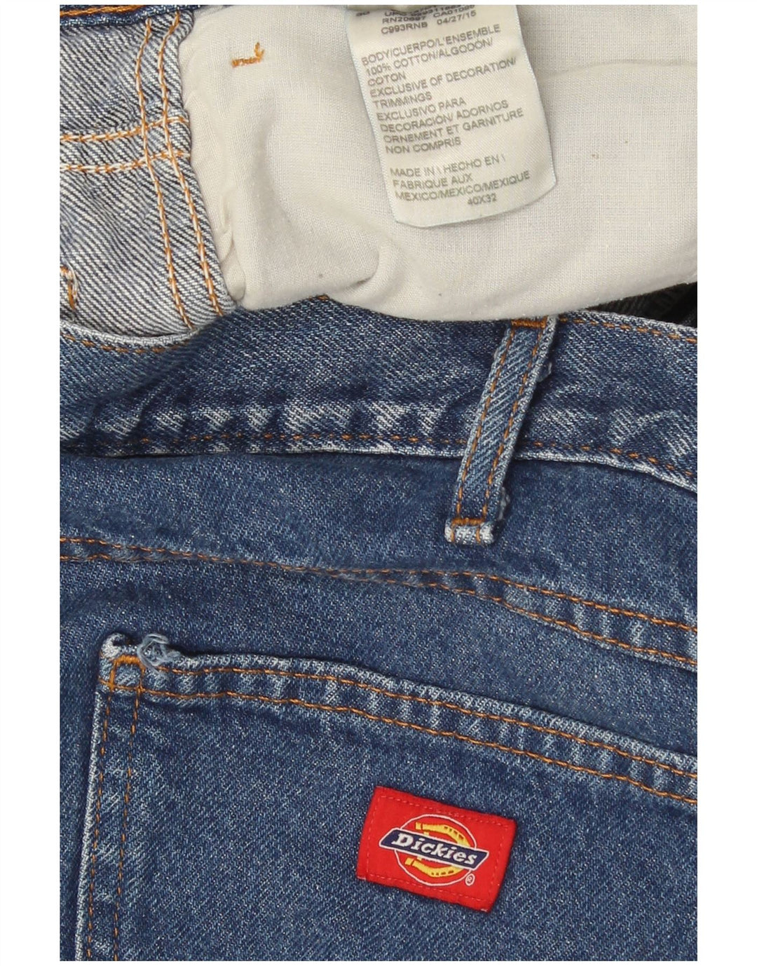 Męskie proste dżinsy Dickies W40 L32 Niebieskie bawełniane