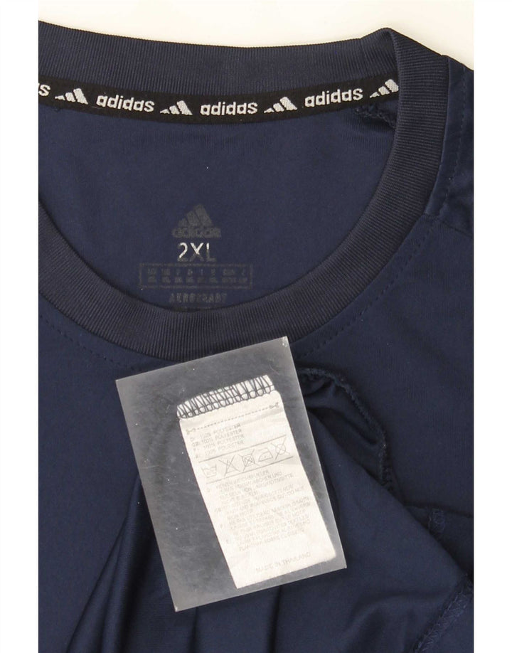 T-shirt męski Adidas Aeroready Top 2XL granatowy poliester