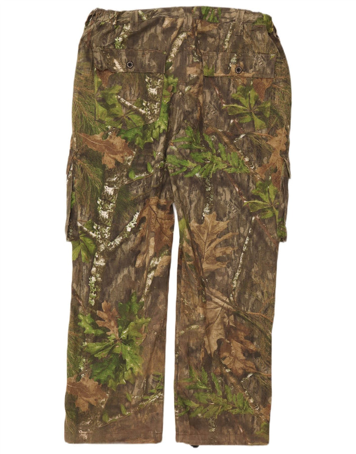 Męskie proste spodnie cargo MOSSY OAK W38 L31 Khaki, bawełna w kamuflażu