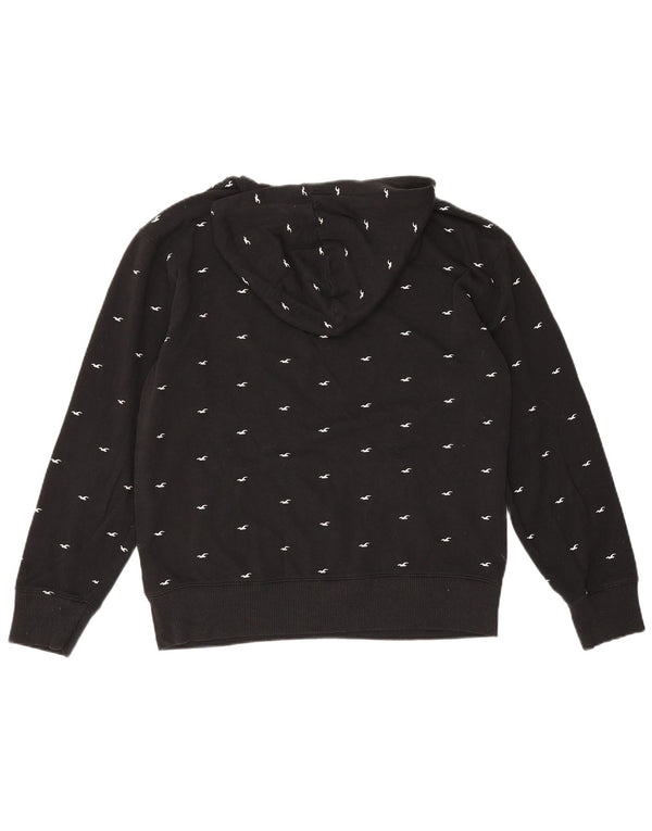Damski sweter z kapturem Hollister UK 14, średni, czarny, w kropki, bawełniany