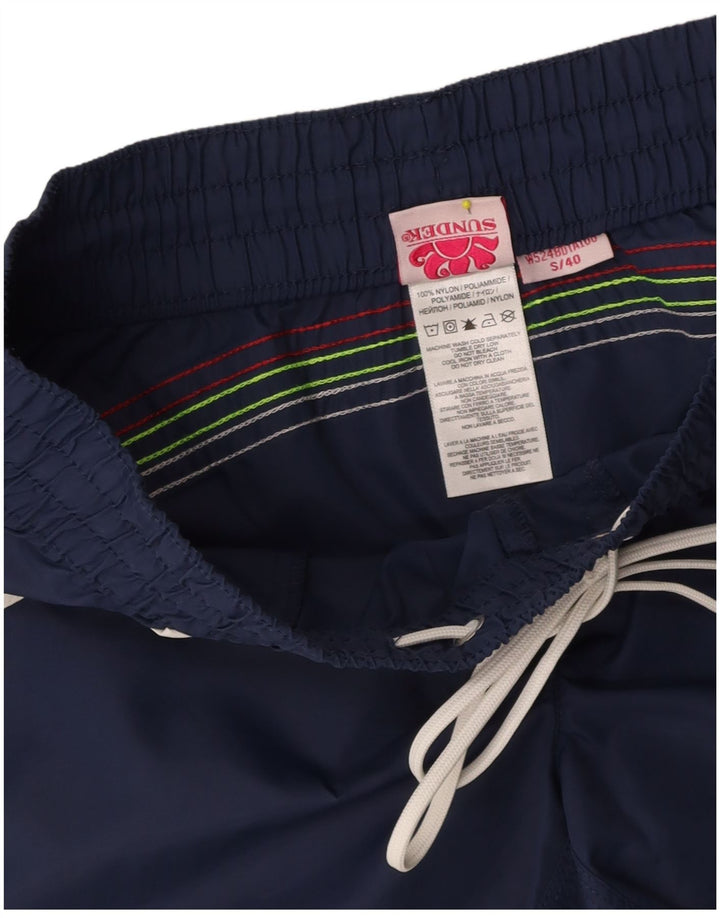 SUNDEK Womens Swimming Shorts IT 40 Small Navy Blue Striped Nylon