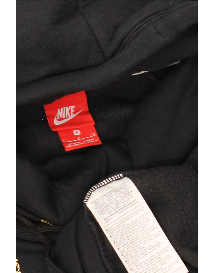 Damski sweter oversize z kapturem NIKE z grafiką UK 10, mały, czarny, bawełniany